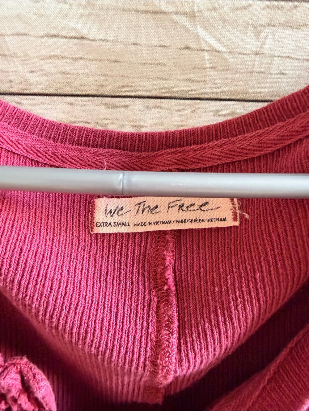 We The Free Raspberry Pink Cropped Button-Front Top - Picture 2 of 3